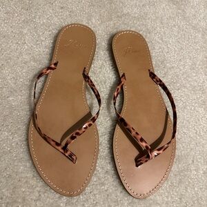 New- never worn. JCrew leather flip flops. Size 9